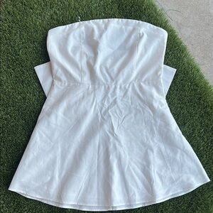 Altar'd State Ivory Strapless Dress Bow in back Women’s Size Large